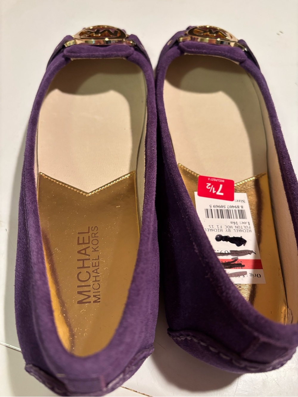 Michael Kors Purple Suede MK Logo Ballet Flats - Picture 6 of 7